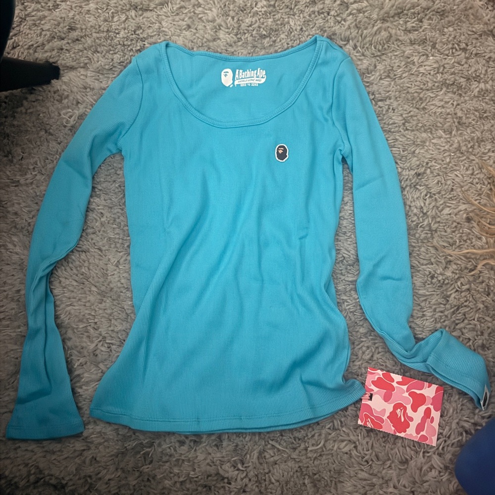 A Bathing Ape Women's Blue Long Sleeve Tee